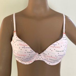 Victoria's Secret Lightly Padded, Underwire Bra White Women's Size 36B NWT